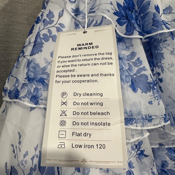 BABYONLINE STRAPLESS CHIFFON A-LINE PROM DRESS BLUE XS - Picture 7 of 15